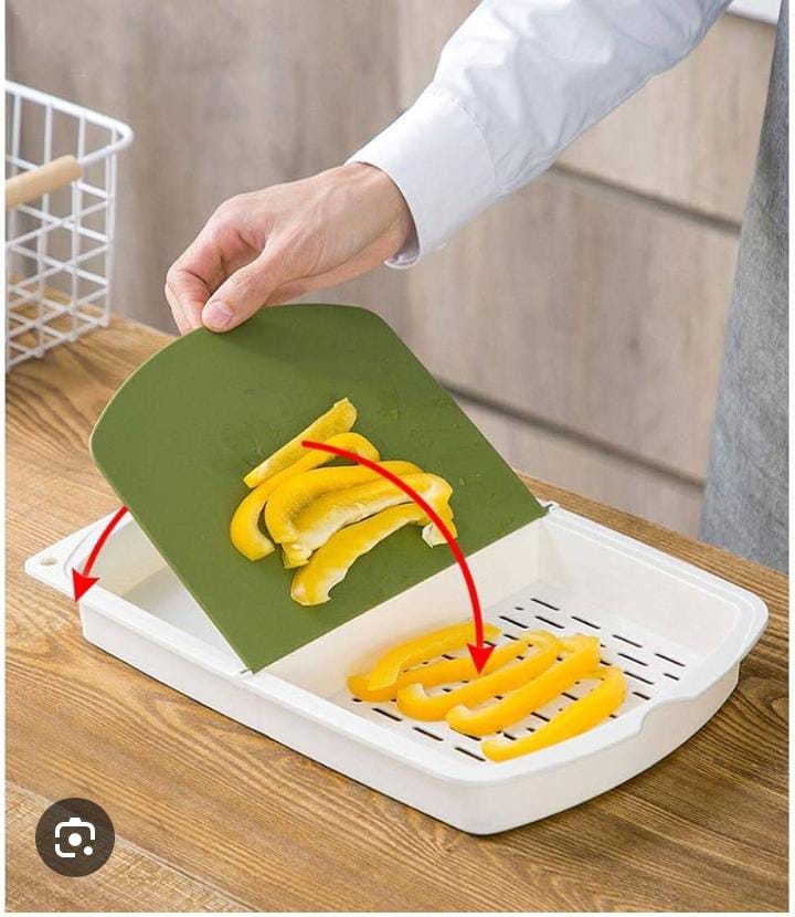 3-in-1 Kitchen Cutting Board with Drain Basket & Storage Box – Durable Non-Slip Cutting Mat