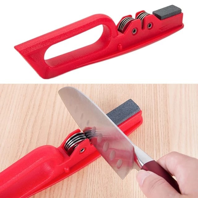 Professional Knife Sharpener | 8-Wheel Blades & Sanding Stone | Coarse & Fine Slots (Random Color)