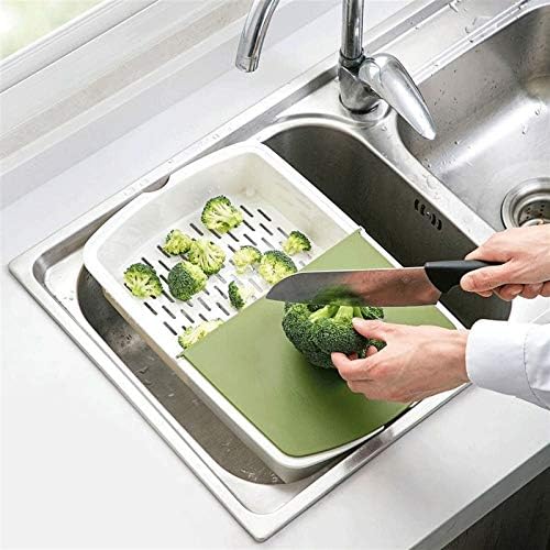 3-in-1 Kitchen Cutting Board with Drain Basket & Storage Box – Durable Non-Slip Cutting Mat