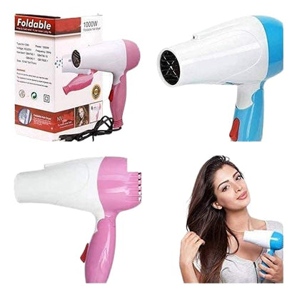 Nova Foldable Hair Dryer NV-1290 | Portable Hair Dryer for Daily Styling (Random Color)