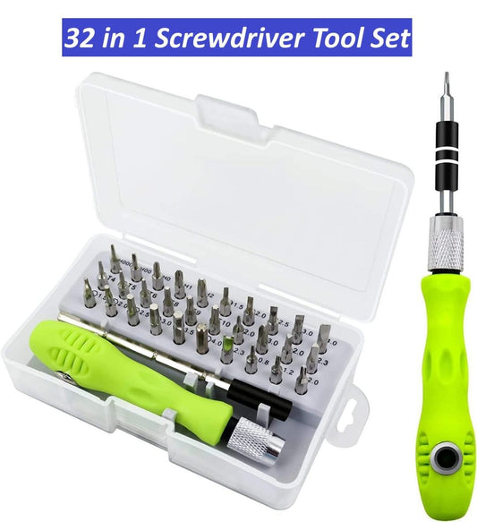 32-in-1 Screwdriver Tool Set – Green & Black | Chrome Vanadium Steel