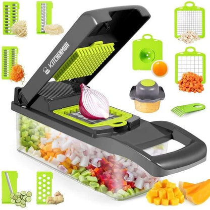 Multi-Function Vegetable Cutter & Slicer with Storage Container
