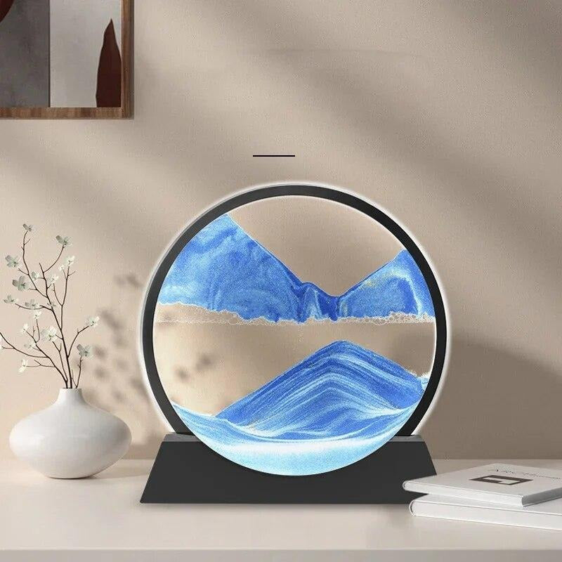 3D Moving Sand Art Lamp with Stand | Sandscapes Frame for Table & Home Decoration