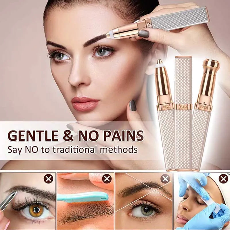 2-in-1 Flawless Eyebrow & Upper Lip Trimmer | USB Rechargeable
