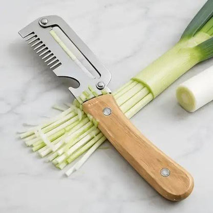 (Big Size) 3in1 Peeler Knife Stainless Steel | Multifunctional Fruit & Vegetable Peeler With Wooden Handle | Kitchen Vegetable Cutter Slicer Tool & Bottle Opener