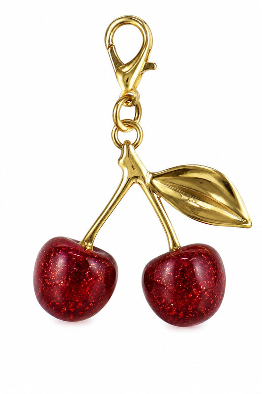 Red Cherry Keychain Pendant | Cute Fruit Keyring Charm for Women
