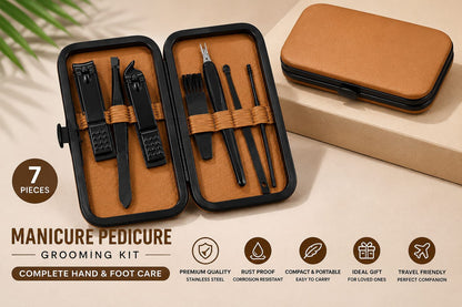 7-Piece Manicure & Pedicure Nail Care Grooming Kit