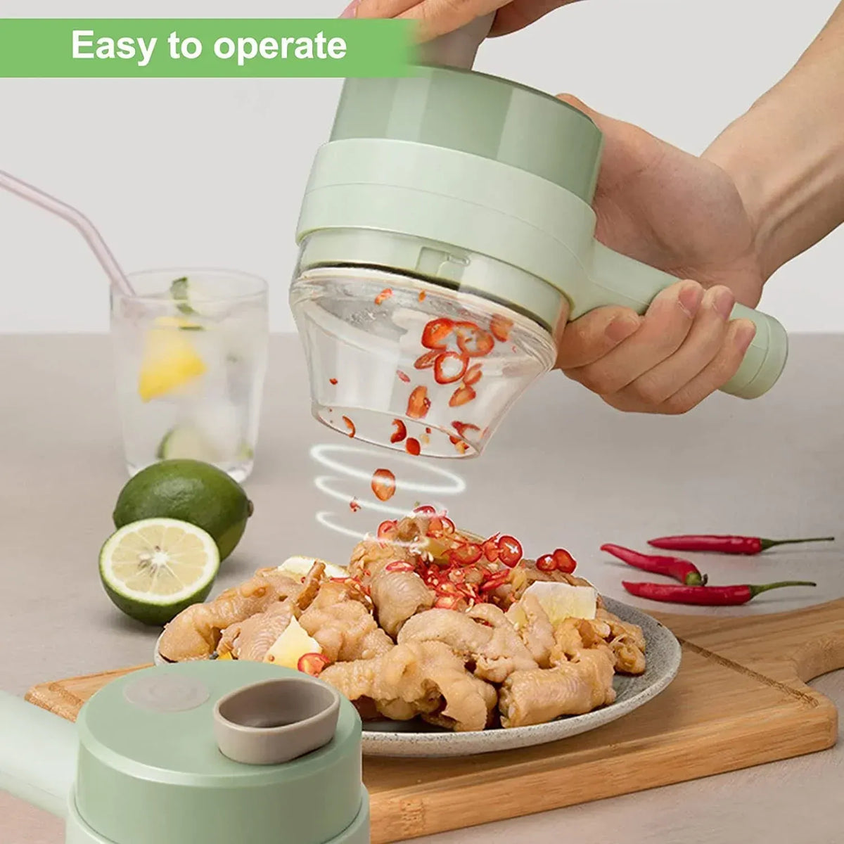 Electric Handheld Vegetable Cutter & Slicer – Multifunctional Food Chopper Kitchen Tool