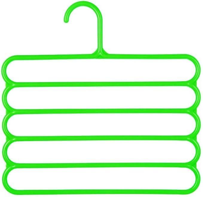 5-Layer Green Plastic Hanger for Small Homes