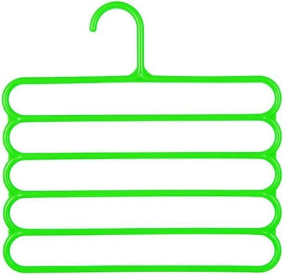 5-Layer Green Plastic Hanger for Small Homes