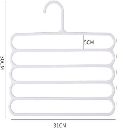 5-Layer Green Plastic Hanger for Small Homes
