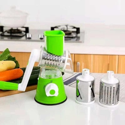Manual Vegetable Drum Cutter Slicer | Multifunctional Round Kitchen Slicer Gadget (Random Color)