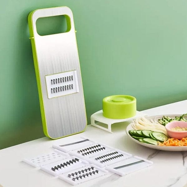 Manual Food Grater 5-in-1 with Stainless Steel Blades – Multi-Function Vegetable & Fruit Slicer for Kitchen