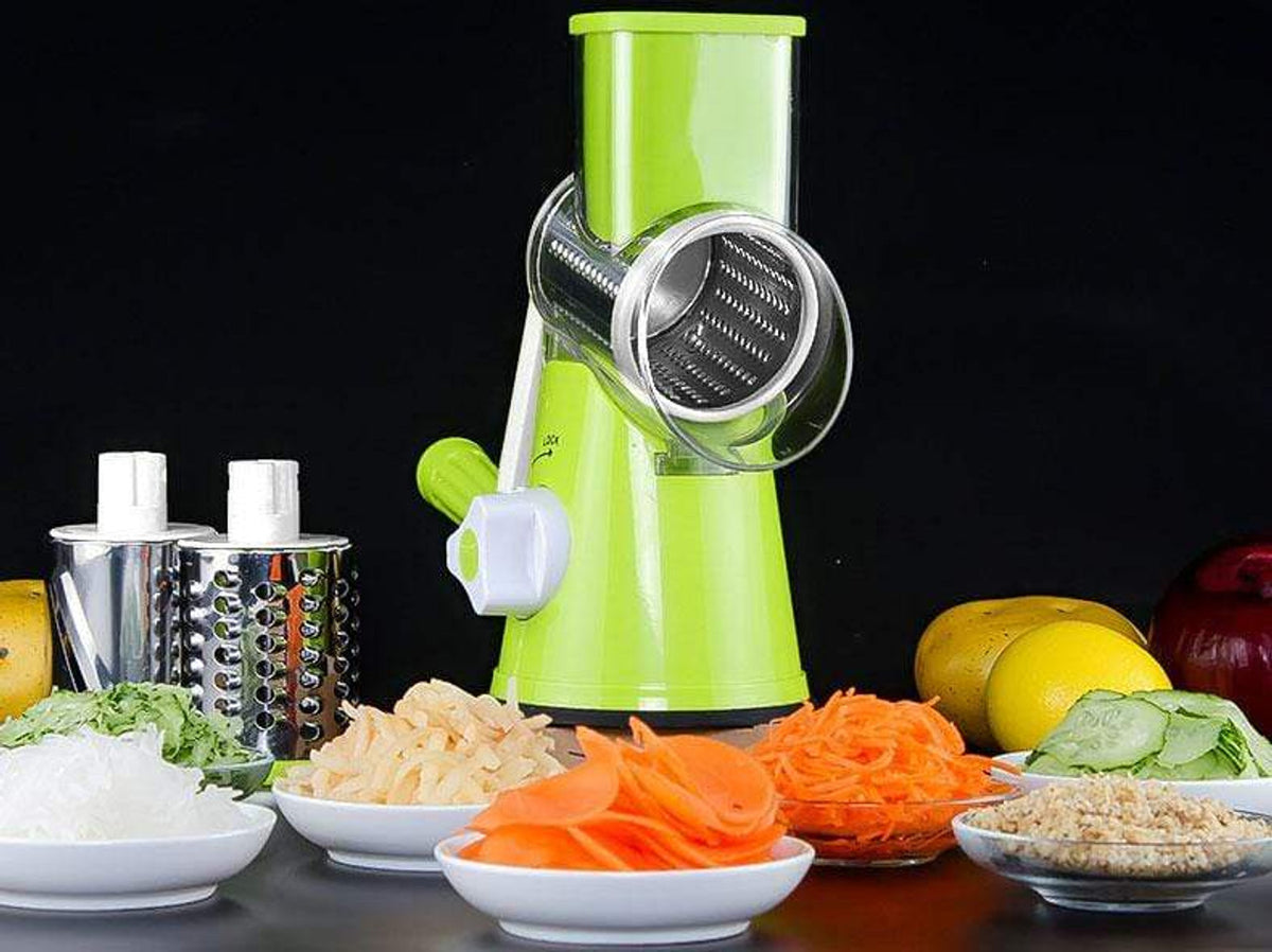 Manual Vegetable Drum Cutter Slicer | Multifunctional Round Kitchen Slicer Gadget (Random Color)
