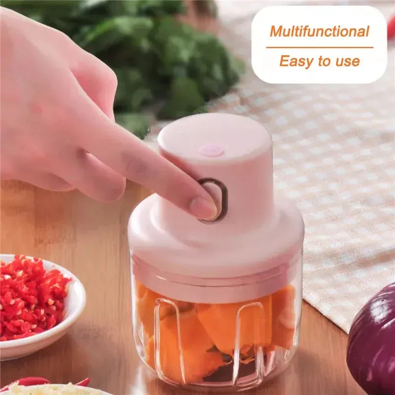 Mini Food Chopper – Portable USB Rechargeable Vegetable, Garlic & Meat Grinder (250ml)
