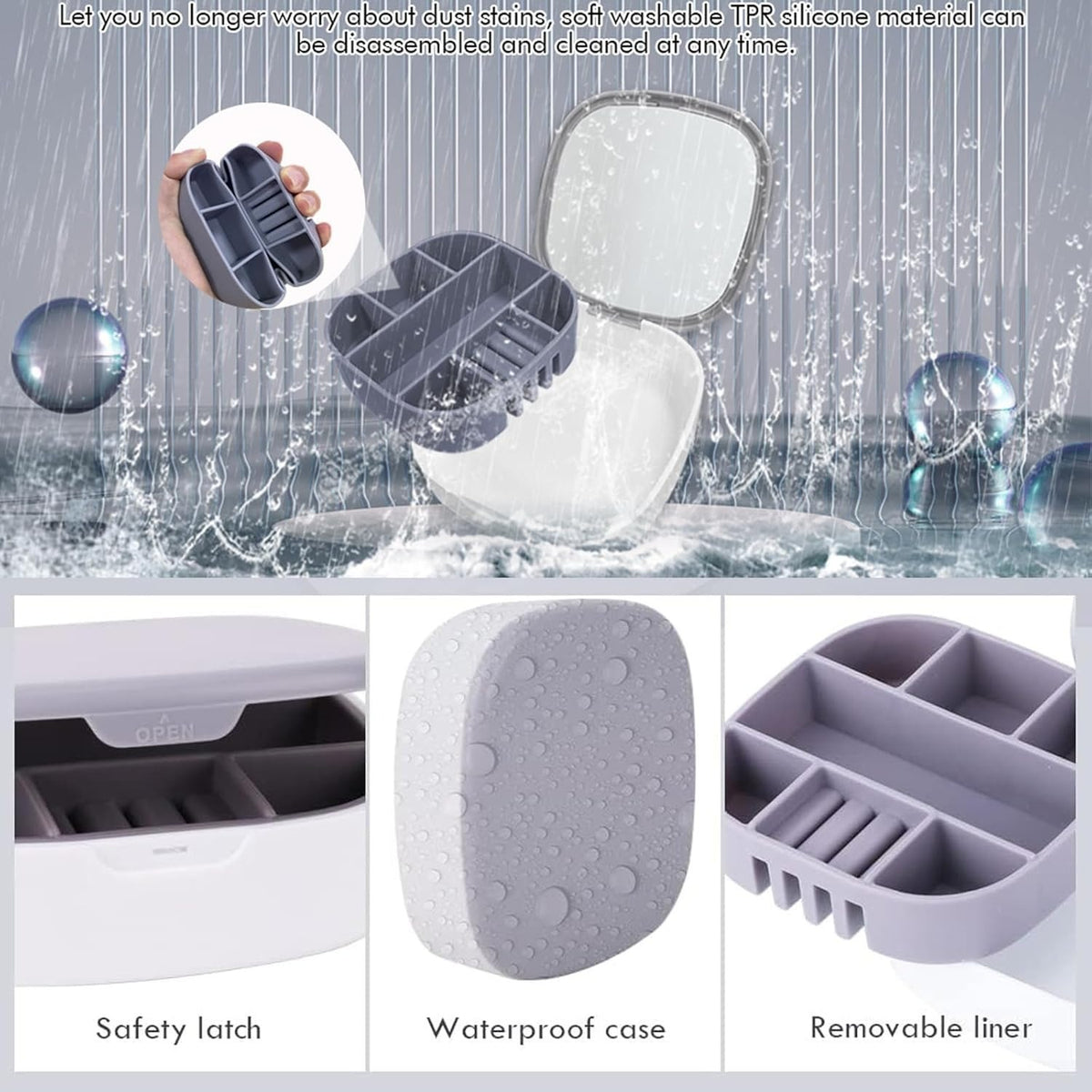 Portable Mini Jewelry Storage Box with Built-In Mirror | Travel Organizer for Rings, Earrings & Necklaces (Model LD-988)
