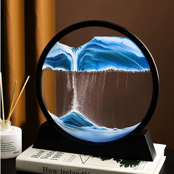 3D Moving Sand Art Lamp with Stand | Sandscapes Frame for Table & Home Decoration