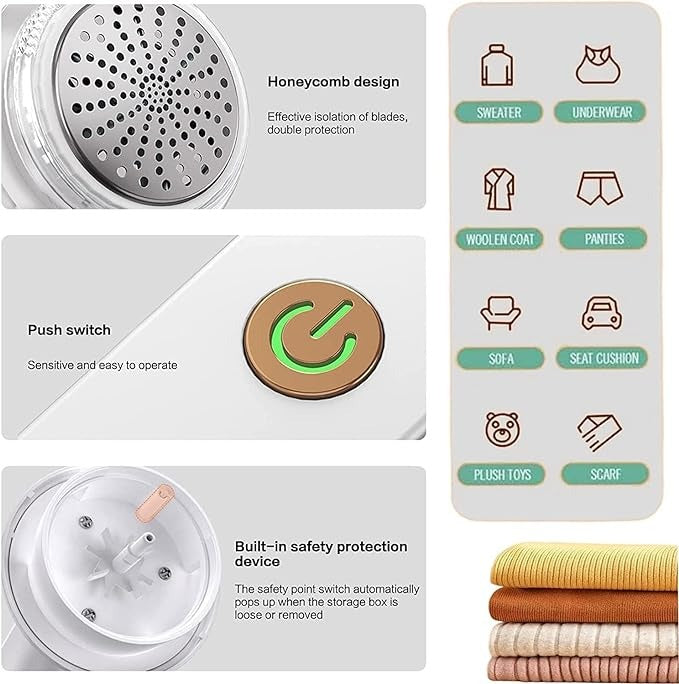 Rechargeable Electric Lint Remover & Fabric Shaver